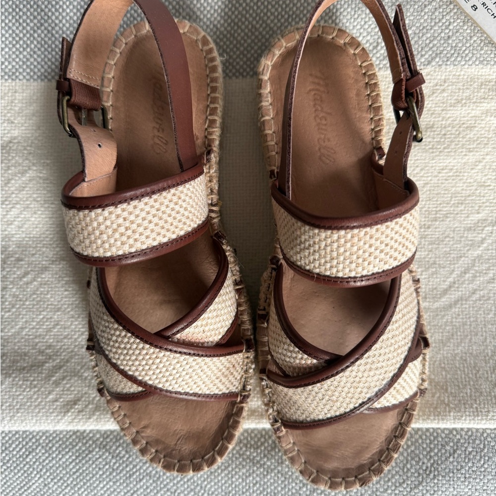 Madewell Women's Brown and Cream Sandals